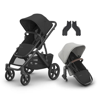 UPPAbaby Vista V3 Two in Tow Bundle (Stroller + RumbleSeat + Adapters)