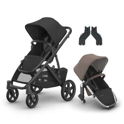 UPPAbaby Vista V3 Two in Tow Bundle (Stroller + RumbleSeat + Adapters)