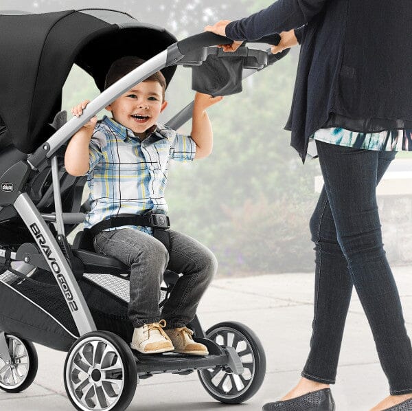 Chicco BravoFor2 Standing/Sitting Double Stroller - Iron- Strolleria