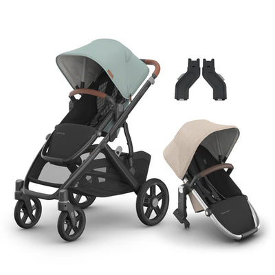 UPPAbaby Vista V3 Two in Tow Bundle (Stroller + RumbleSeat + Adapters)