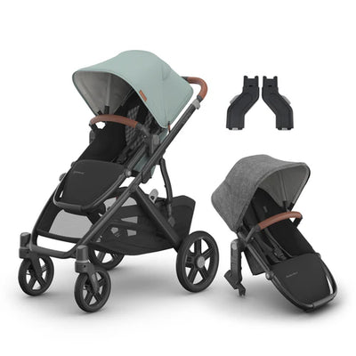 UPPAbaby Vista V3 Two in Tow Bundle (Stroller + RumbleSeat + Adapters)