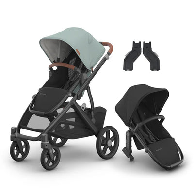 UPPAbaby Vista V3 Two in Tow Bundle (Stroller + RumbleSeat + Adapters)
