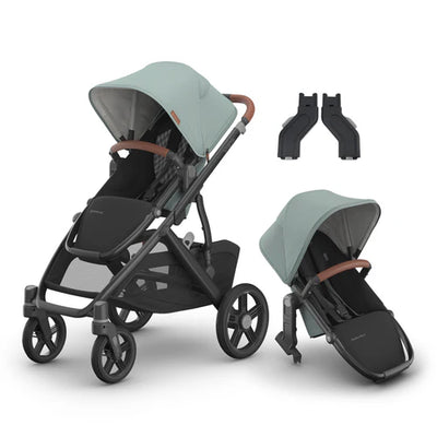 UPPAbaby Vista V3 Two in Tow Bundle (Stroller + RumbleSeat + Adapters)