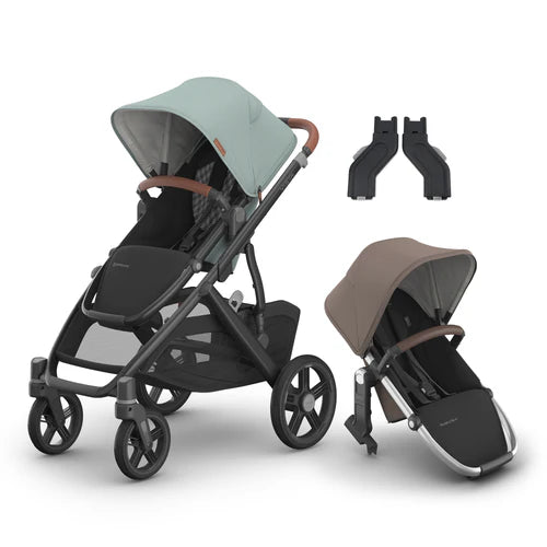 UPPAbaby Vista V3 Two in Tow Bundle (Stroller + RumbleSeat + Adapters)