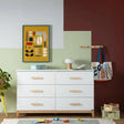 dadada LaLa Big 6-drawer Dresser - White/Natural - Bambi Baby