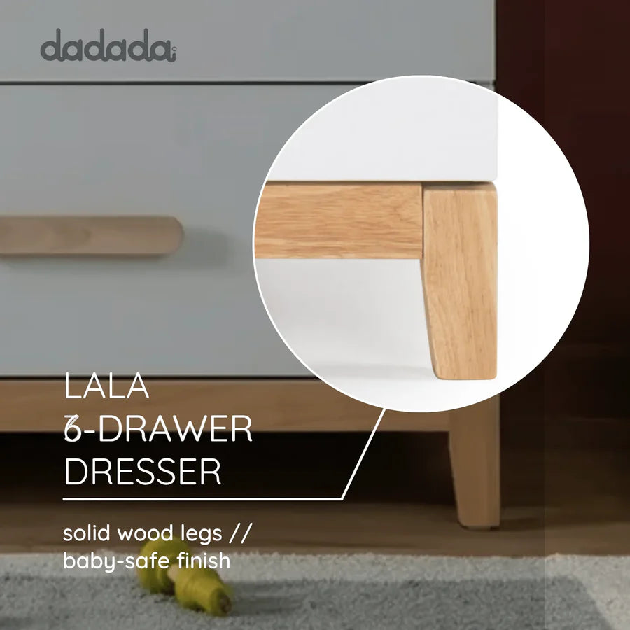 dadada LaLa Big 6-drawer Dresser - White/Natural- Strolleria