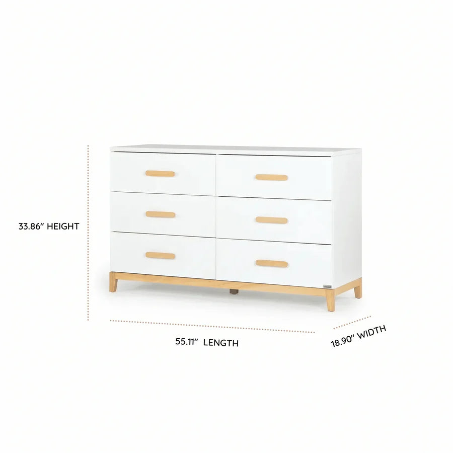dadada LaLa Big 6-drawer Dresser - White/Natural- Strolleria