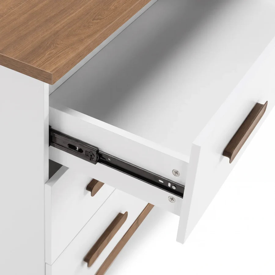 dadada LaLa Little 3-Drawer Dresser - White/Walnut- Strolleria