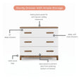 dadada LaLa Little 3-Drawer Dresser - White/Walnut - Bambi Baby