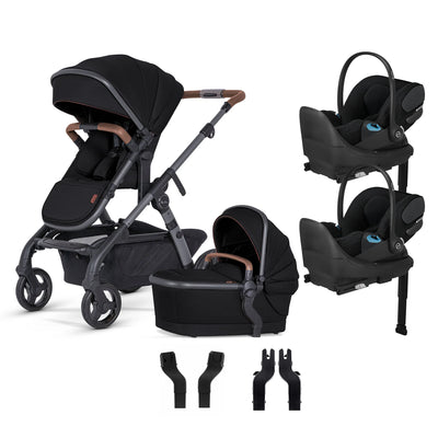 Silver Cross Wave 3 Complete Stroller + CYBEX Cloud T SensorSafe Infant Car Seat Twin Travel System