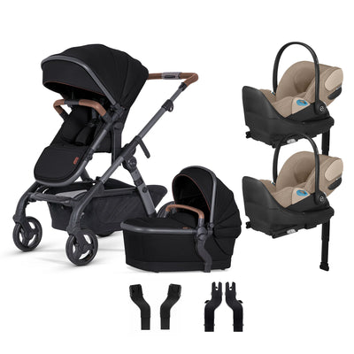 Silver Cross Wave 3 Complete Stroller + CYBEX Cloud T SensorSafe Infant Car Seat Twin Travel System