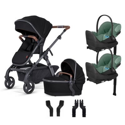 Silver Cross Wave 3 Complete Stroller + CYBEX Cloud T SensorSafe Infant Car Seat Twin Travel System