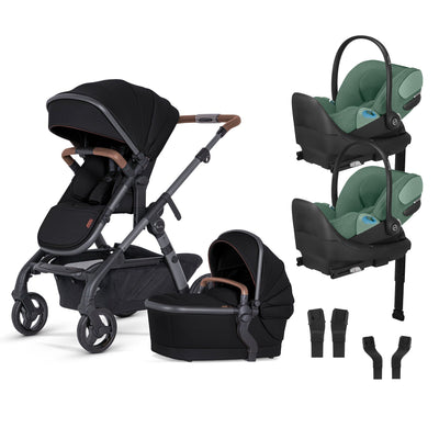Silver Cross Wave 3 Complete Stroller + CYBEX Cloud T SensorSafe Infant Car Seat Twin Travel System
