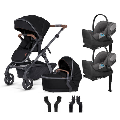 Silver Cross Wave 3 Complete Stroller + CYBEX Cloud T SensorSafe Infant Car Seat Twin Travel System