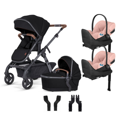 Silver Cross Wave 3 Complete Stroller + CYBEX Cloud T SensorSafe Infant Car Seat Twin Travel System
