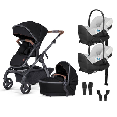 Silver Cross Wave 3 Complete Stroller + CYBEX Cloud T SensorSafe Infant Car Seat Twin Travel System