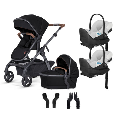 Silver Cross Wave 3 Complete Stroller + CYBEX Cloud T SensorSafe Infant Car Seat Twin Travel System