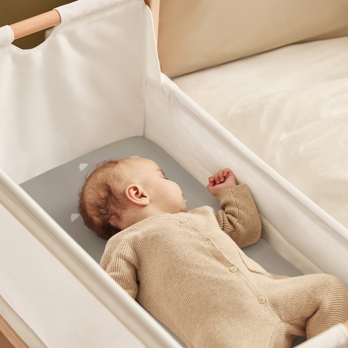 Snuz Bassinet 2 Pack Fitted Sheets - Gray Cloud- Strolleria