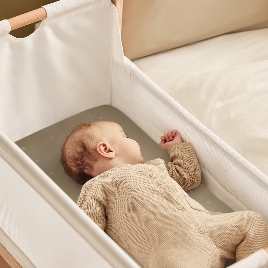 Snuz Bassinet 2 Pack Fitted Sheets - Sage Cross- Strolleria