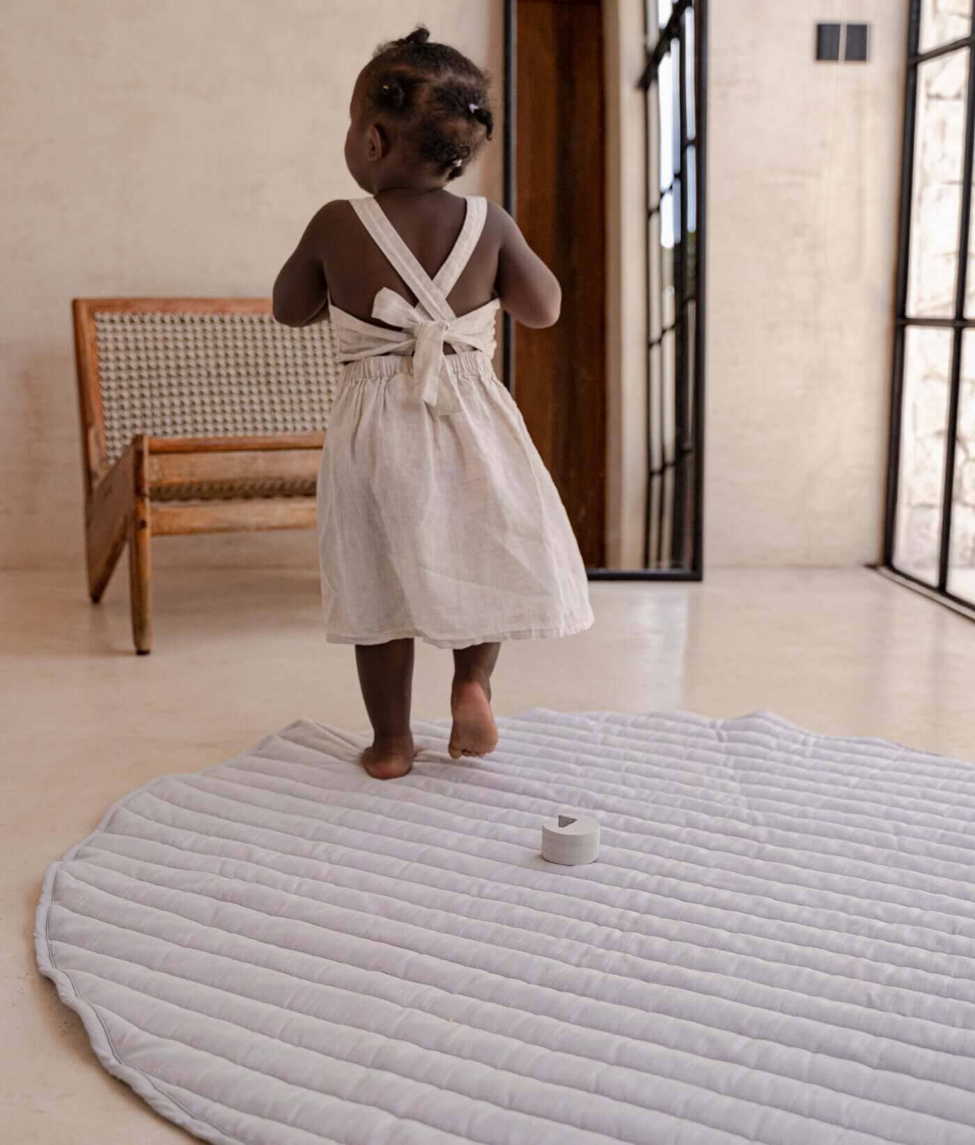 Toddlekind USA Snuggle Mat In Stripes - Stone- Strolleria