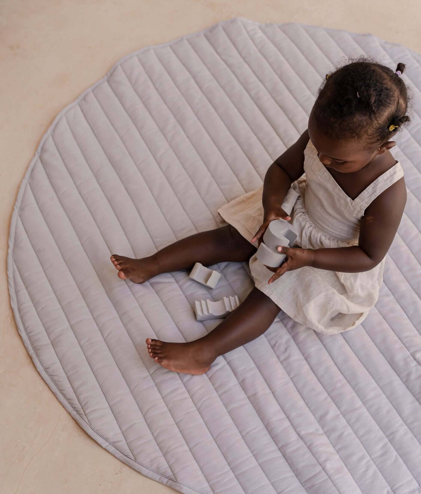 Toddlekind USA Snuggle Mat In Stripes - Stone- Strolleria