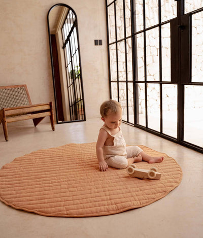 Toddlekind USA Snuggle Mat In Stripes - Camel