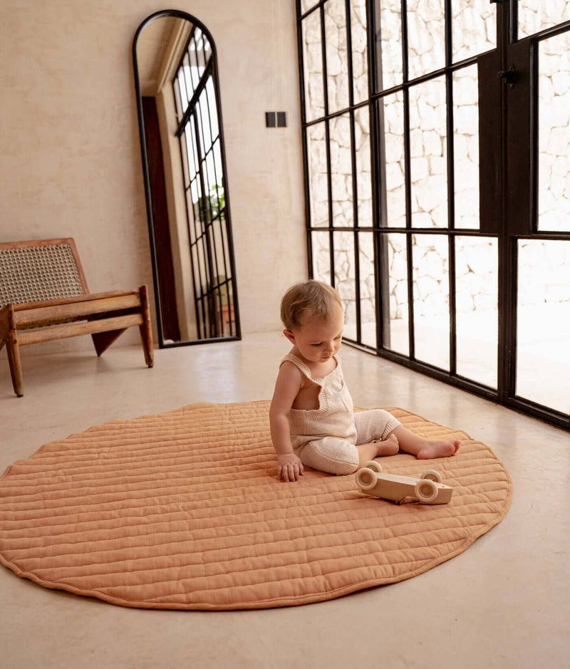 Toddlekind USA Snuggle Mat In Stripes - Camel
