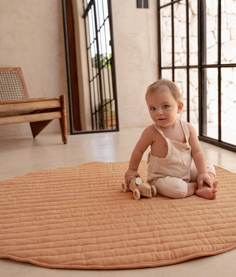 Toddlekind USA Snuggle Mat In Stripes - Camel