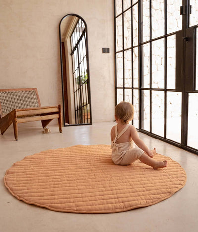 Toddlekind USA Snuggle Mat In Stripes - Camel