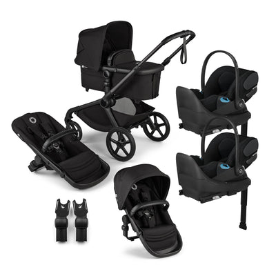 Bugaboo Kangaroo Complete Stroller + Sibling Seat + CYBEX Cloud T SensorSafe Infant Car Seat Twin Travel System