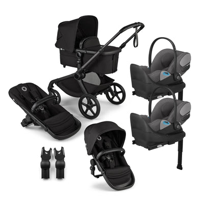 Bugaboo Kangaroo Complete Stroller + Sibling Seat + CYBEX Cloud T SensorSafe Infant Car Seat Twin Travel System
