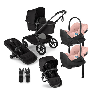 Bugaboo Kangaroo Complete Stroller + Sibling Seat + CYBEX Cloud T SensorSafe Infant Car Seat Twin Travel System
