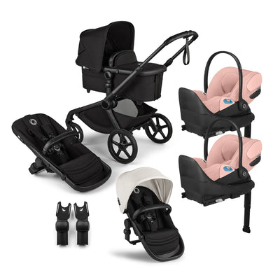 Bugaboo Kangaroo Complete Stroller + Sibling Seat + CYBEX Cloud T SensorSafe Infant Car Seat Twin Travel System