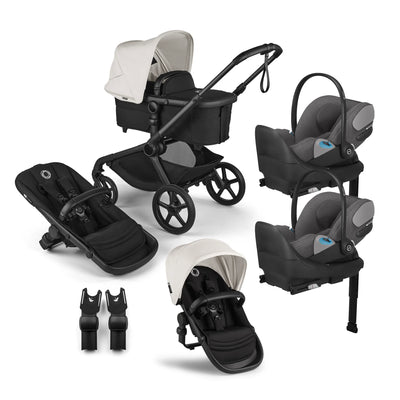 Bugaboo Kangaroo Complete Stroller + Sibling Seat + CYBEX Cloud T SensorSafe Infant Car Seat Twin Travel System