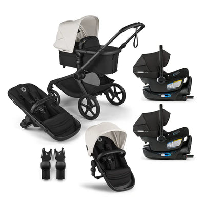 Bugaboo Kangaroo Complete Stroller + Sibling Seat + Bugaboo Turtle Air Shield By Nuna Car Seat Twin Travel System