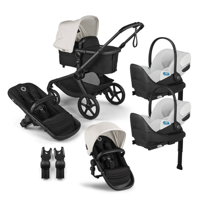 Bugaboo Kangaroo Complete Stroller + Sibling Seat + CYBEX Cloud T SensorSafe Infant Car Seat Twin Travel System