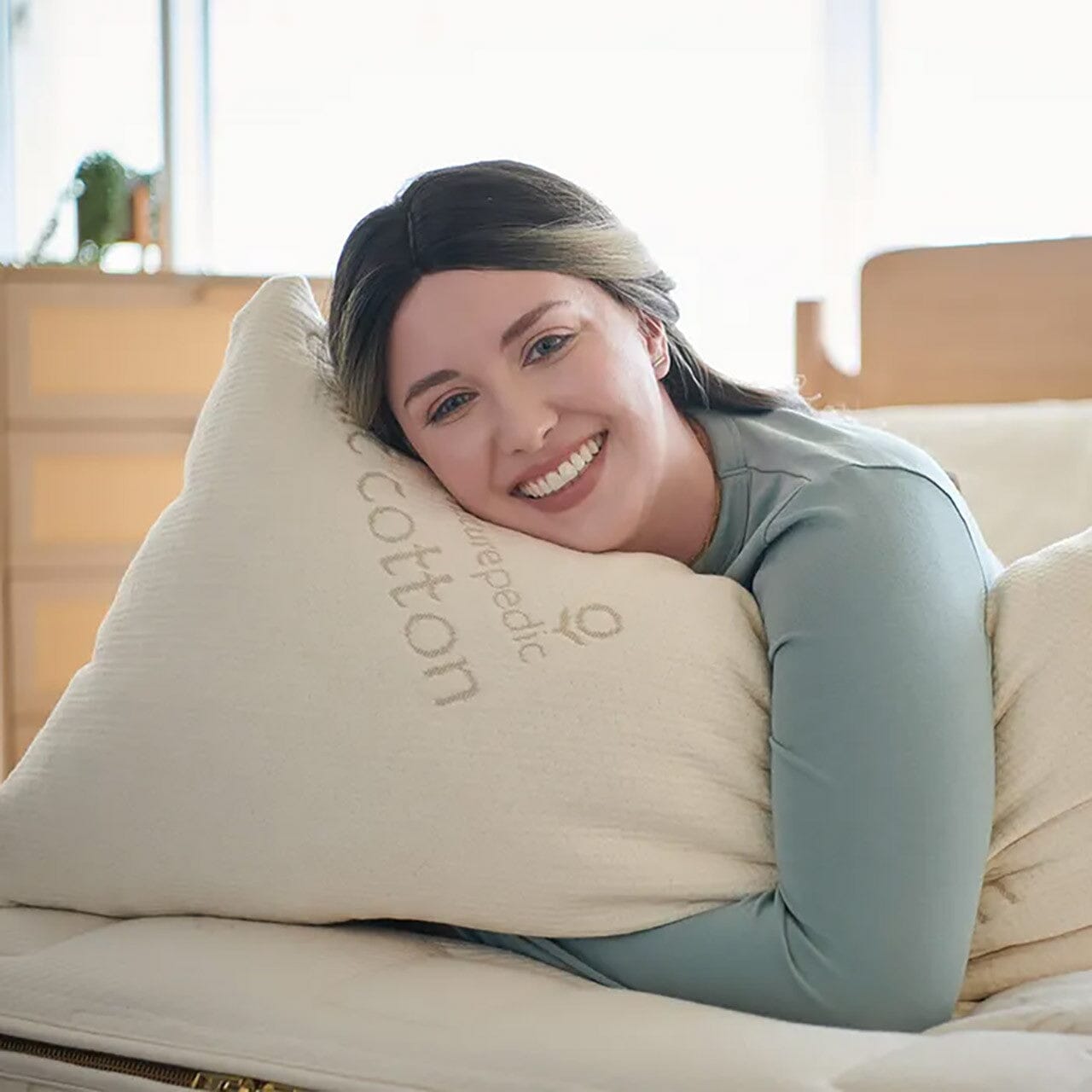 Naturepedic Standard PLA Pillow with Cotton Fabric - Natural- Strolleria