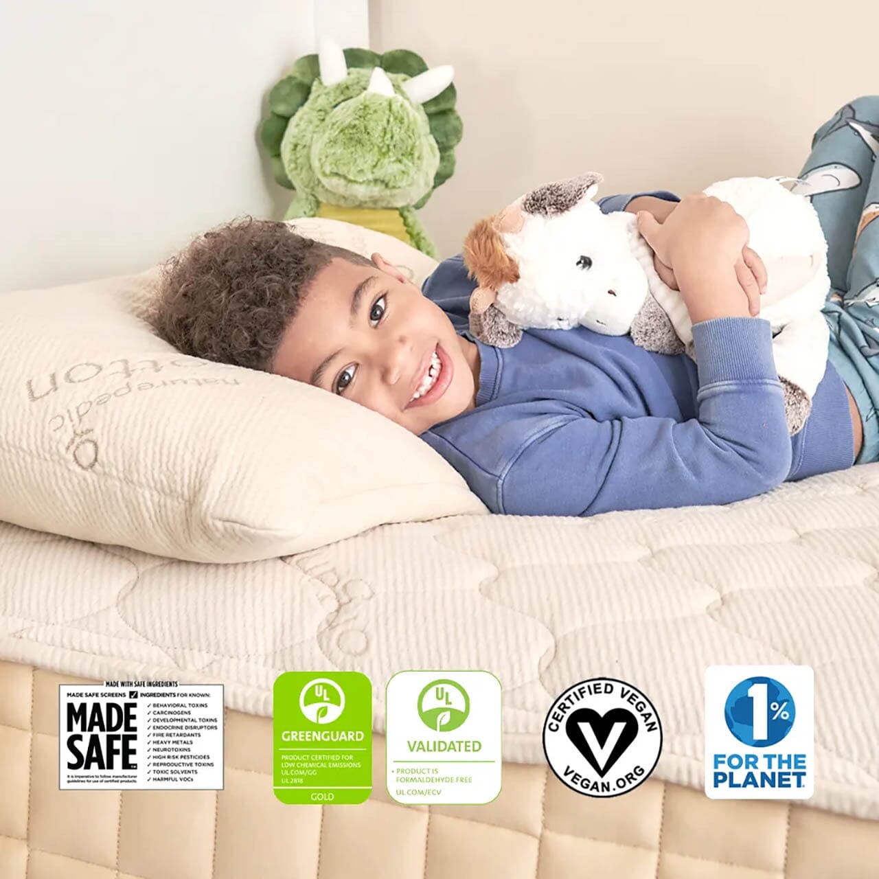 Naturepedic Standard PLA Pillow with Cotton Fabric - Natural- Strolleria