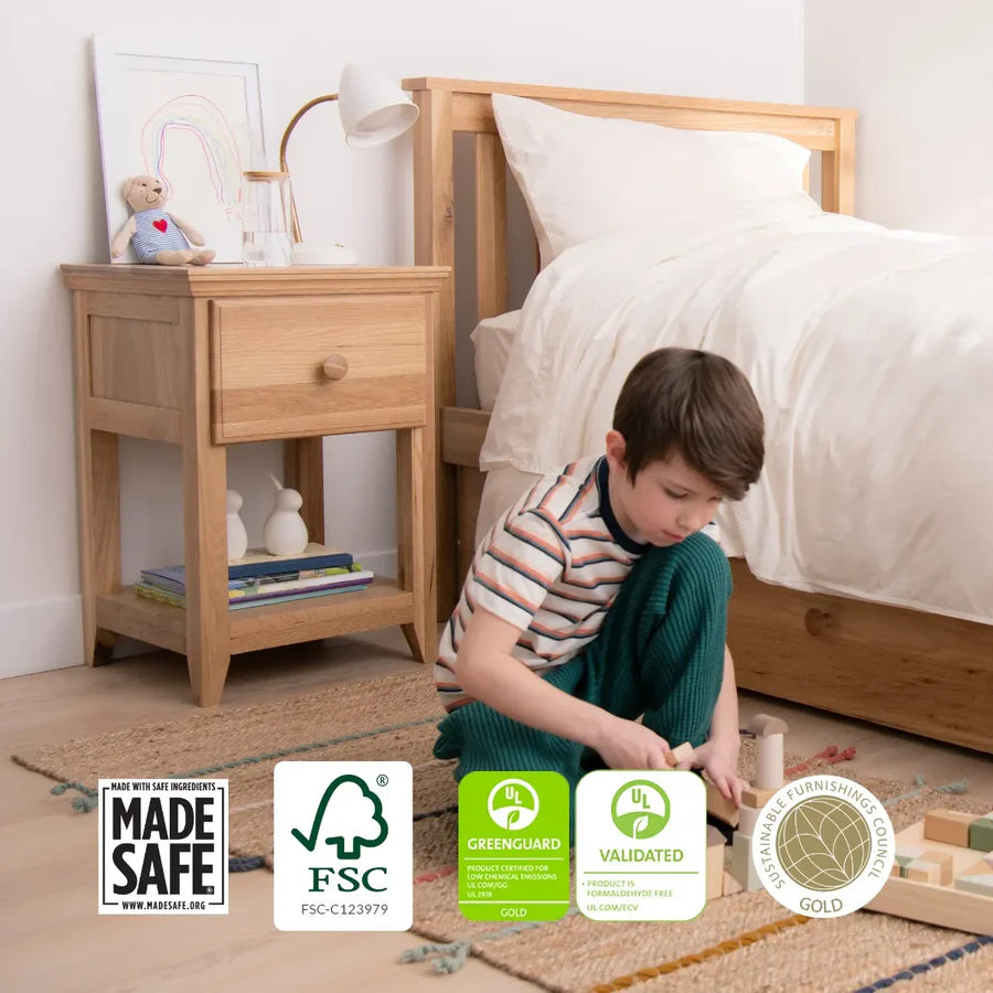 Naturepedic Savona Kids FSC Certified Oak Nightstand- Strolleria