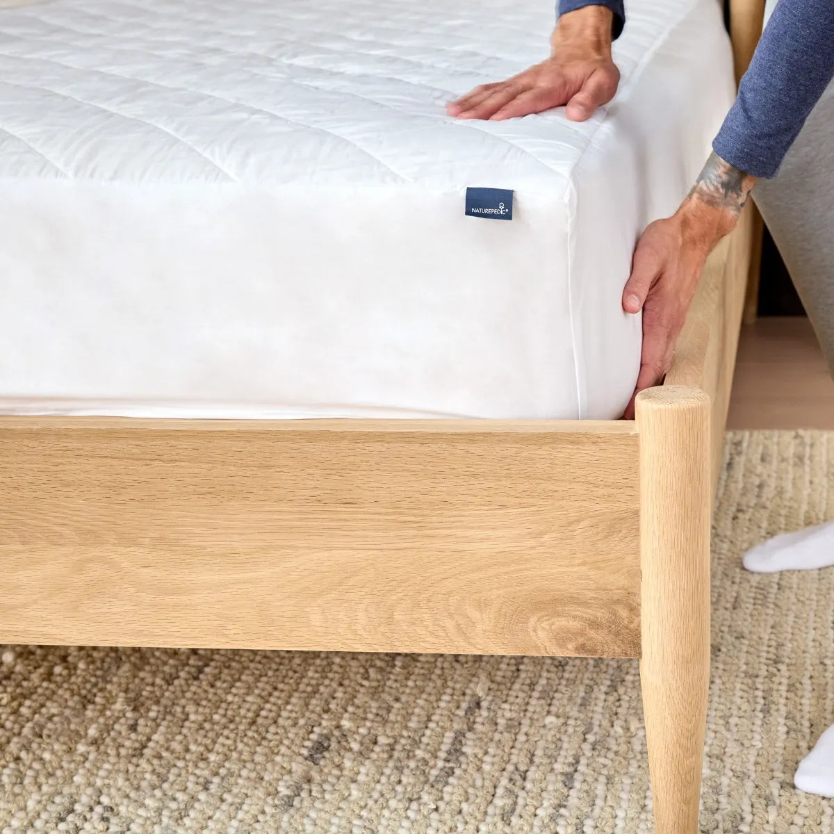 Naturepedic Organic Quilted Mattress Protector Pad for Kids - Waterproof- Strolleria