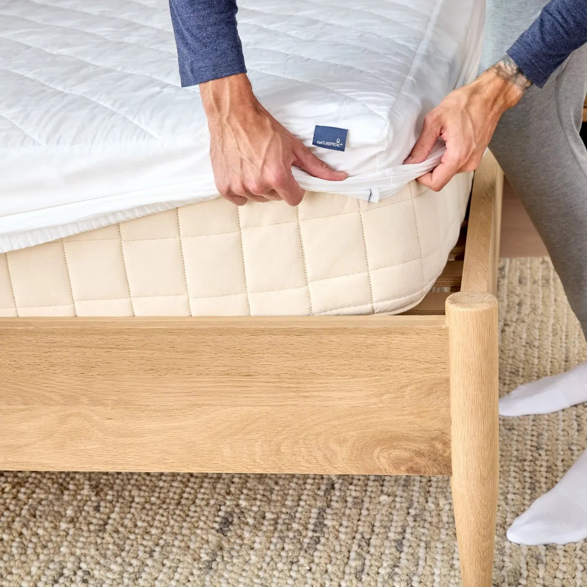 Naturepedic Organic Quilted Mattress Protector Pad for Kids - Waterproof- Strolleria