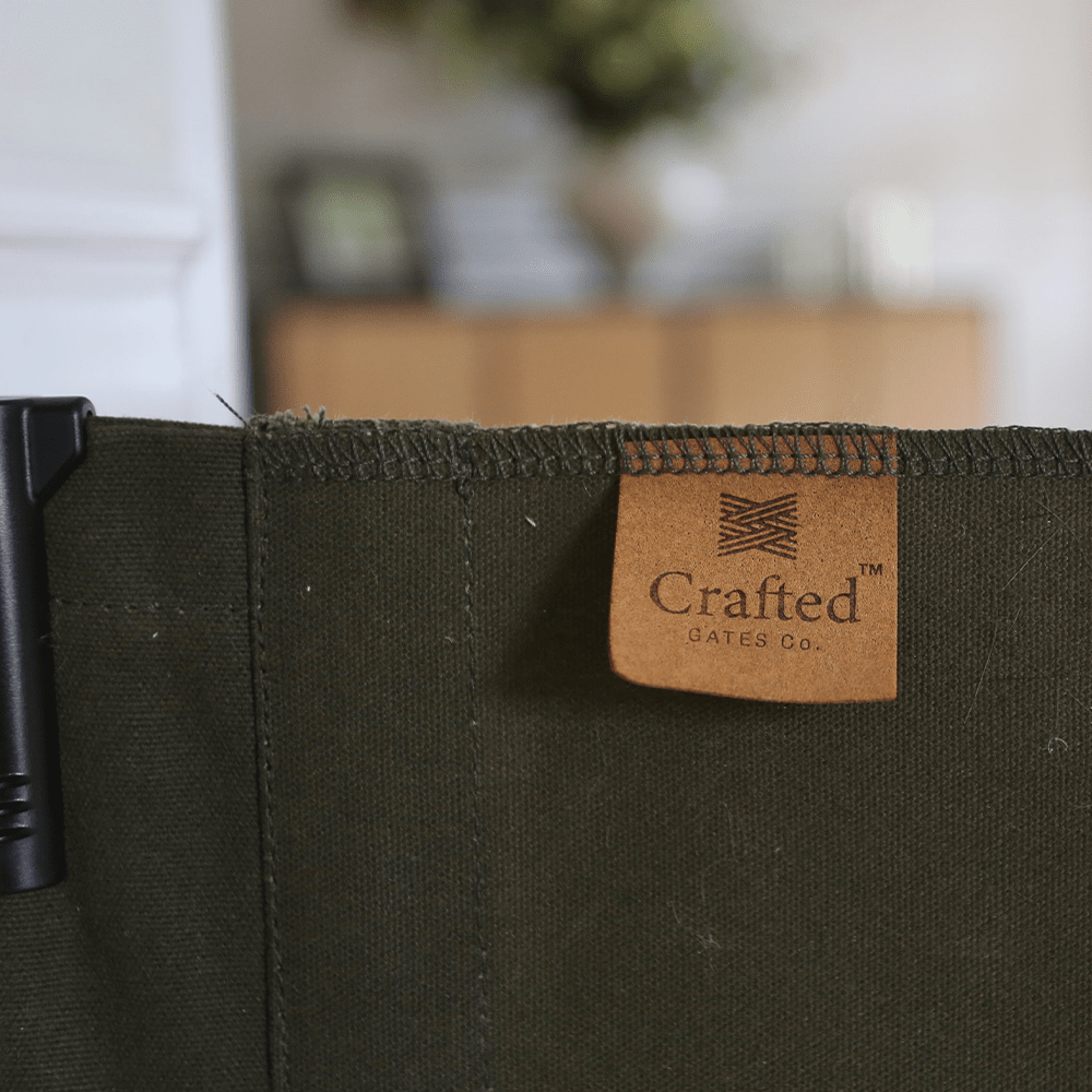 Crafted Gates Co. Oil Waxed Canvas Pet Safety Gate- Strolleria