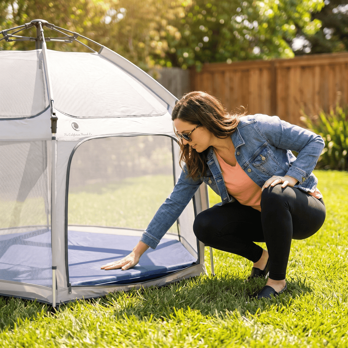 The California Beach Co. Pop 'N Go Playpen Mattress & Mattress Cover- Strolleria