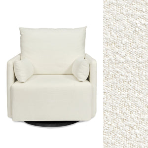 Cream Boucle Oilo Ollie 1.5 Power Recliner with Fabric Swatch - Front View | Strolleria