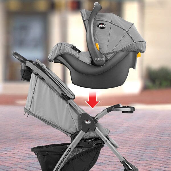 Chicco Mini Bravo Plus Travel System - Slate- Strolleria