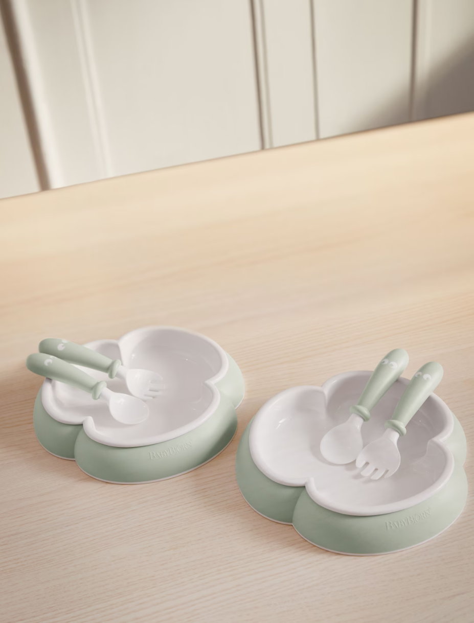 BabyBjorn Baby Plate, Spoon and Fork, 2 sets- Strolleria