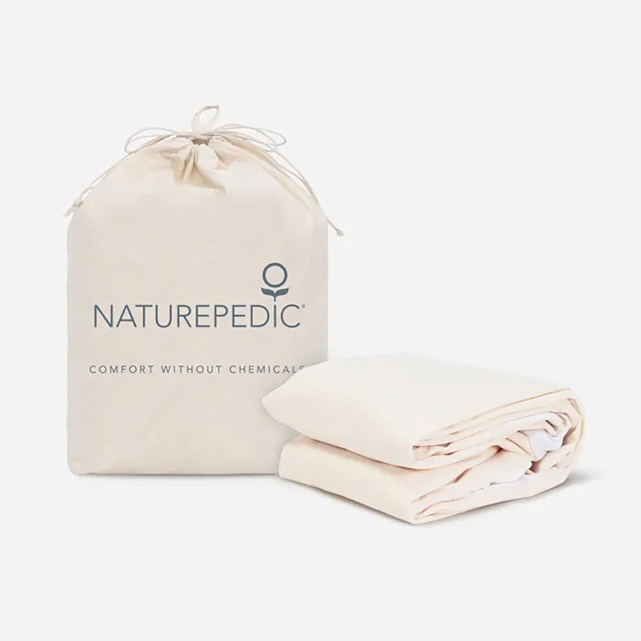 Naturepedic Waterproof Twin XL Fitted Pad - Natural- Strolleria