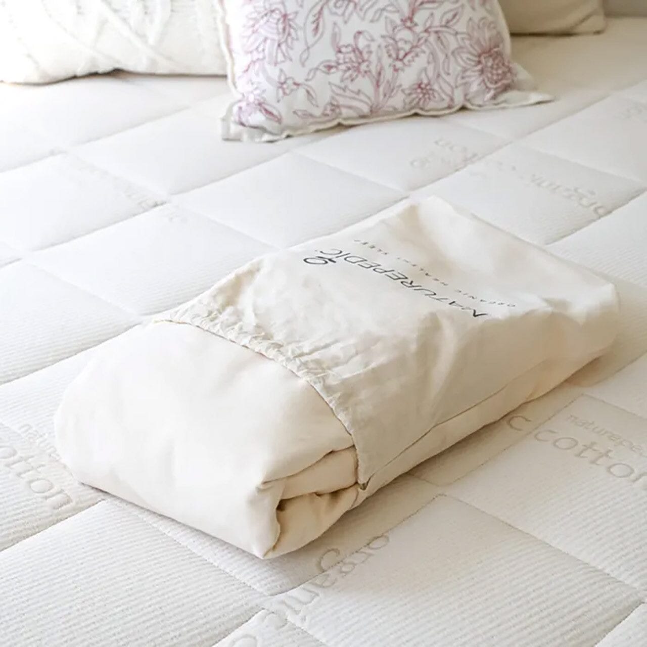 Naturepedic Waterproof Twin XL Fitted Pad - Natural- Strolleria
