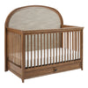 Natural Wood Maxi Cosi Quiet Luxury 6-in-1 Convertible Crib with Fabric Headboard - Side View | Strolleria