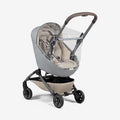 Clear Joolz Aer2 Nest to Seat Raincover on Grey Stroller - Three Quarter View | Strolleria